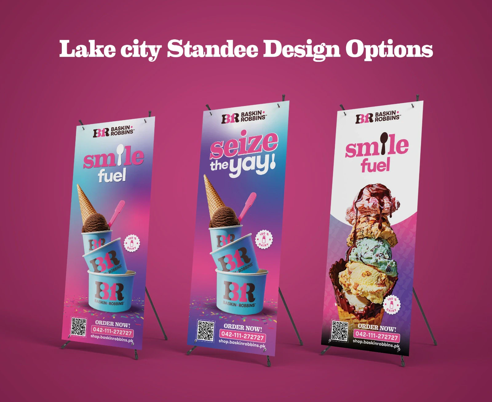 Baskin Robbins — Lake City standee designs, designed by GFX-T