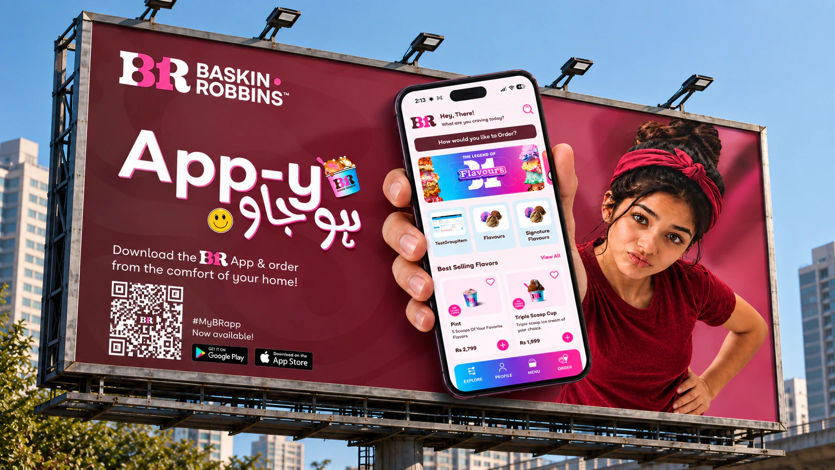 Baskin Robbins — App launch billboard, designed by GFX-T