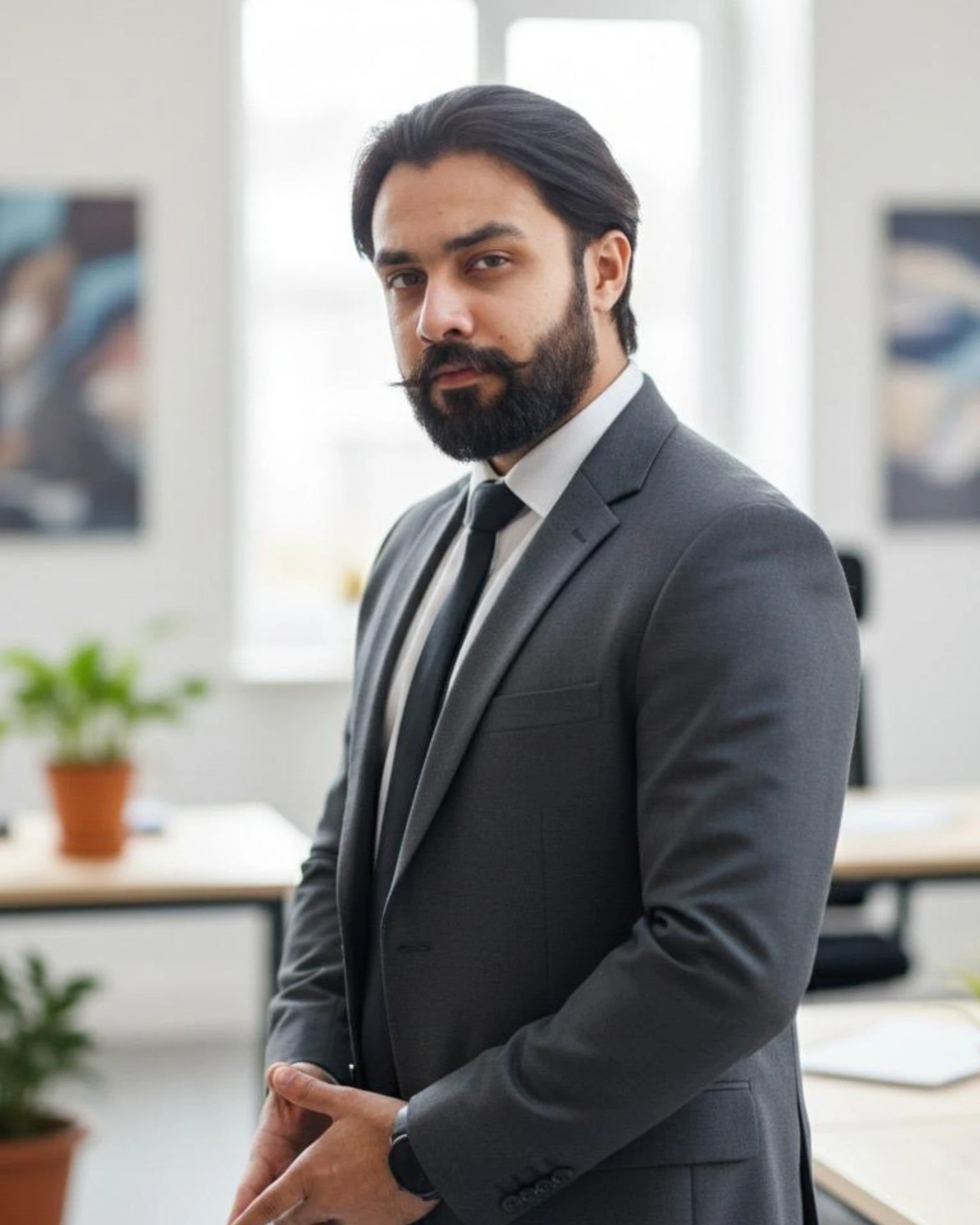 Portrait of Syed Taimoor Hassan Naushahi, COO and Creative Head of GFX-T, standing in a studio